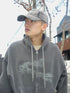 WASHED EMBROIDERY LOGO CAP -WASHED GRAY-